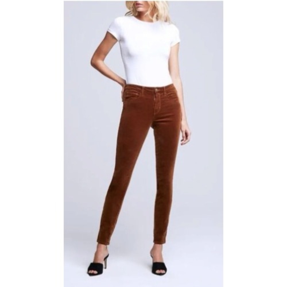 NWT L'AGENCE Margot Brown Velvet Jeans – Size 29